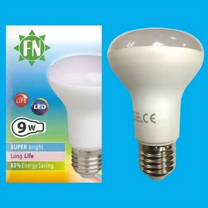 8x 9W R63 LED Reflector Spotlight Bulbs E27 ES 6500K Daylight White Light Lamp - Picture 1 of 2