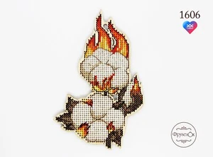 DIY Cross Stitch Kit on Wood "Cotton" - Picture 1 of 7