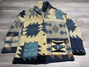 Polo Ralph Lauren Bandana Quilt Patchwork Strickjacke Pullover Damen Größe S Blau - Bild 1 von 15