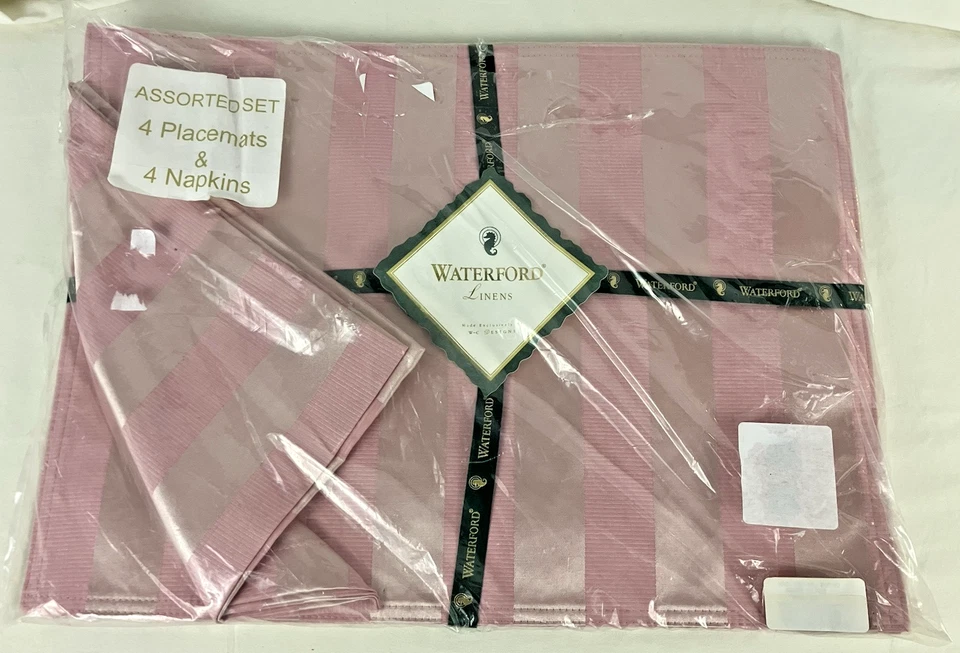 8pc Waterford 4 Placemats & 4 Napkins Elegant Easter Pink for Fine Dining - Image 1 of 1