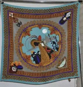 Bob Mackie tragbare Kunst Eine Nacht in Venedig quadratischer Seidentuch mit Geschenkbox -- türkis - Bild 1 von 4
