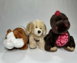 Webkinz and Lil' Kinz Lot of 3 Golden Retriever Cocoa Dinosaur Guinea Pig - Picture 1 of 9