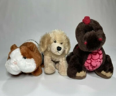 Webkinz and Lil' Kinz Lot of 3 Golden Retriever Cocoa Dinosaur Guinea Pig - Image 1 of 4