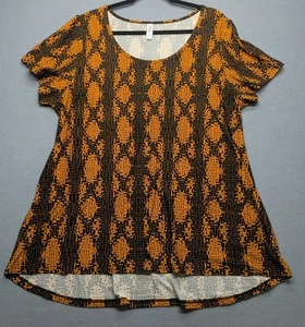 LuLaRoe Woman’s Classic T Size 2XL Shirt Black And Orange Fit Sz 20-22 - Picture 1 of 5