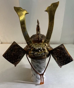 "Casco Kabuto de Metal Figura Dragón Decoración Japón Antiguo Latón Decoración 12x12""" - Imagen 1 de 6