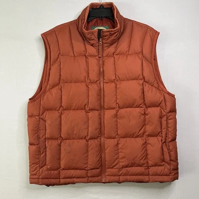 Cabela's Premier Northern Goose Down Puffer Vest Men Large Rust Orange 650 *READ - Image 1 of 4