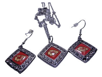 堪萨斯城酋长队项链和耳环或套装人造钻石箭头 — 第 1/4 张图片