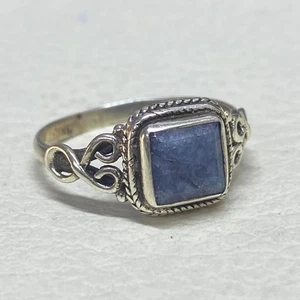 925 Sterling Silver ring Handmade Jewelry 2.1 gram natural blue sapphire stone - Picture 1 of 9