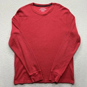 Arizona Jean Company Men's XXL Red Long Sleeve Waffle Knit T-Shirt - Picture 1 of 9