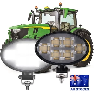 For RE269638 John Deere 5R 6R 7R 2pcs Oval Flood LED Work Light Cab Roof - Picture 1 of 6