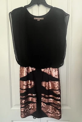 Charlie JADE черный блестками платье без рукавов размер XS очень маленький с подкладкой оболочка Топ - Изображение 1 из 4