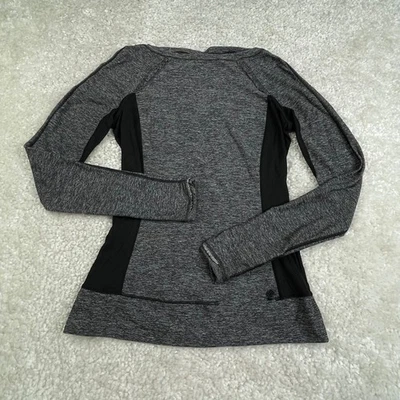 Lululemon Full Tilt Ruffle Long Sleeve Shirt Heathered Black Womens 6 - Image 1 of 4