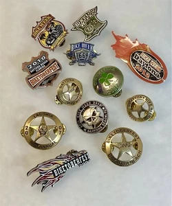 Vintage Daytona Bike Week Motorrad Totenkopf Stern Abzeichen Weste Anstecknadeln Pin Posten - Bild 1 von 20