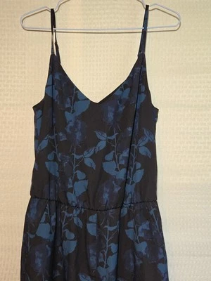 Traje de salto The Limited pequeño S negro azul oscuro floral nuevo con etiquetas pantalones sin mangas con puños Foto 1 de 4