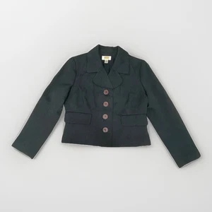 Talbots Petites Blazer Gr. 12P schwarz Jacquard Blumendruck Knöpfe Kunsttaschen - Bild 1 von 9
