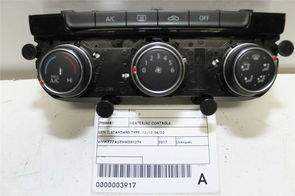 Volkswagen, Golf Heater/Ac Controls Gen 7 Standard Type 12/12 08/20 - image 1 of 1