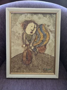 Raro dipinto d'epoca firmato J. Joyce Roybal Art su tela stravagante bici - Foto 1 di 4
