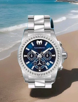 TechnoMarine Blue TM-222002 MANTA RAY 42mm Swiss Components SEIKO TMI Movement  - Image 1 of 4