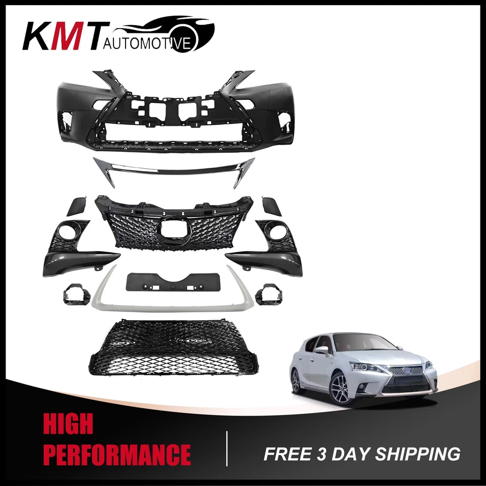 适用于 2011 - 2017 雷克萨斯 CT200h 1.8L 全新完整前保险杠盖格栅套装 — 第 1/2 张图片