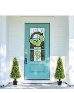 2,5 Fuß Topiary Bäume Künstliche Outdoor Pflanzen Dekor, 2er Set - Bild 1 von 3