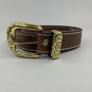 Cintura cowboy casual jeans pelle marrone El Charro Mexico taglia 39" lunghezza lunga - Foto 1 di 13