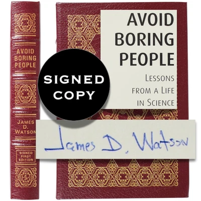 DNA Nobel Prize Signed James D Watson EASTON PRESS Leather 1st Ed Boring People - Image 1 of 4