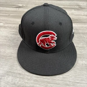 Cappello da baseball Chicago Cubs New Era nero berretto da palla aderente 7 3/8" lana - Foto 1 di 9