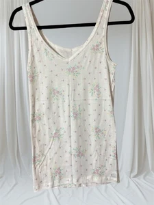 80s Jennifer Moore 100% Cotton Purple Floral Tank Top XXS-XS NWOT B-28-34 - Picture 1 of 17