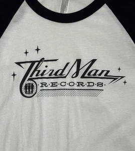 Third Man Records Shirt Gr. M Raglan Baseball 3/4 Arm Grafik weiß schwarz Jack - Bild 1 von 7