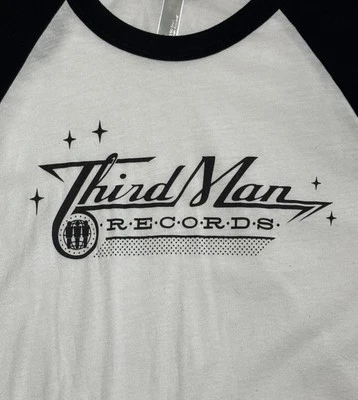 Third Man Records Shirt Sz M Raglan Baseball 3/4 Sleeve Graphic White Black Jack - Image 1 of 4