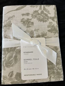 POTTERY BARN Sorrel Toile STANDARD Sz Pillow Sham Loden Green NEW French County - Picture 1 of 4
