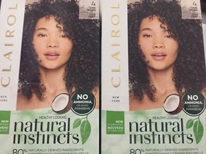 2x Clairol Natural Instincts Demi-Permanent Hair Color Crème 4 Dark Brown a556 - Picture 1 of 2