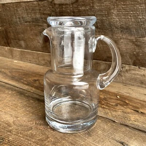 Clear Glass Tumble Up Carafe Water Decanter w/ Drinking Glass Holds 16oz - Picture 1 of 12