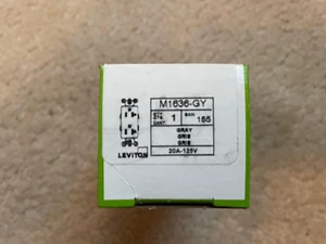 Leviton Gray LEV-LOK Decora INDUSTRIAL Outlet Duplex Receptacle 20A M1636-GY - Picture 1 of 4