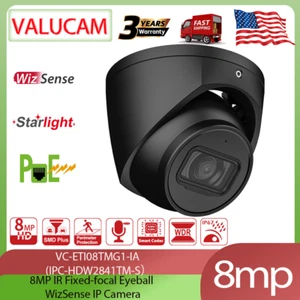 Valucam 8MP 4K IP Camera POE MIC Outdoor Starlight Black Metal - Picture 1 of 8