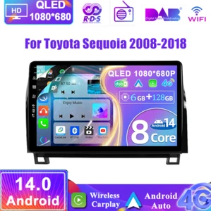 Para Toyota Sequoia/Tundra Android 14 Coche Estéreo GPS Navegación CarPlay DAB+ QLED 128GB - Imagen 1 de 18