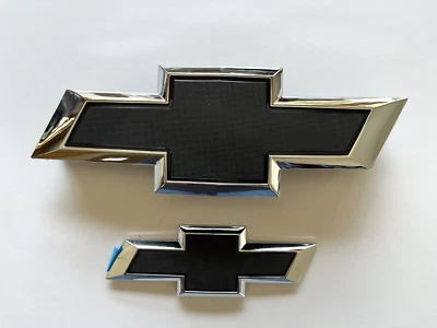 Fit 2015-2020 Chevrolet Tahoe Suburban Black Bowtie Emblems 84722856 Front &Rear - Image 1 of 3