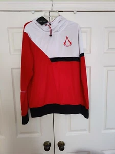 Assassin's Creed IV Black Flag Pullover-Giacca Uomo con Cappuccio UBISOFT Rosso Logo2013 - Foto 1 di 6