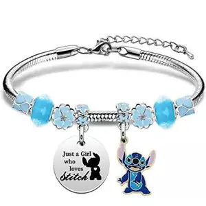 Girls Stitch Charm Bracelet Womens Lilo and Stitch Cute Jewellery Girls Gift - Picture 1 of 25