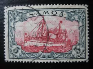 SAMOA GERMAN COLONY Mi. #19 rare used Kaiser Yacht stamp (Salailua)! CV $720.00 - Picture 1 of 2