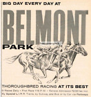 1959 BELMONT PARK Racetrack Thoroughbred Racing art VIntage Print Ad