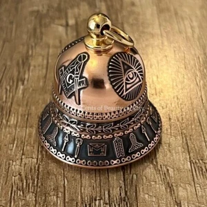 Freemason Masonic Working Tools Copper Coin Biker Guardian Gremlin Bell - Picture 1 of 7