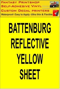 RC  Reflective  YELLOW BATTENBURG VINYL STICKER DECAL  A5   YELLOW REFLECTIVE - Picture 1 of 3