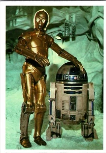 Tarjeta fotográfica gigante 1980 Topps Star Wars Empire Strikes Back #28 C-3PO y R2-D2 - Imagen 1 de 2