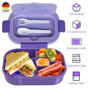 Kinder Brotdose mit 3 Fächern u. Klick-Verschluss Lunchbox Snackbox Vesperdose - Bild 1 von 14