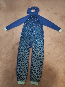Cat & Jack Zip One Piece Cat Costume Pajamas Girls Size L 9/10 Kids - Picture 1 of 4