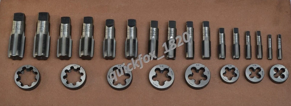 BRITISH STANDARD PIPE TAP & DIE SET 1/8" TO 1" BSP BSPP HIGH CARBON STEEL BSP - Image 1 of 1