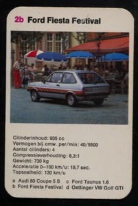 Ford Fiesta Festival Kwartet card/Quartet card/juego card Trading Card - Imagen 1 de 2