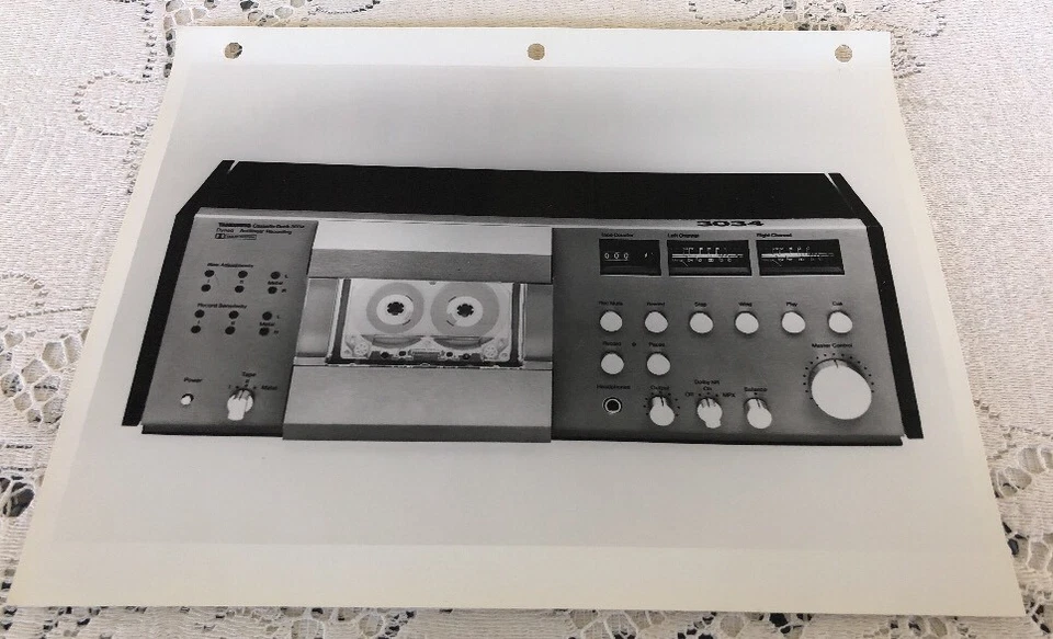 TANDBERG 3034 CASSETTE DECK ORIGINAL BRILLANTE BLANCO Y NEGRO ANUNCIO M021x Foto 1 de 1