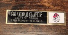 GEORGIA BULLDOGS V NOTRE DAME SUGAR BOWL NAME PLATE 1980 NATIONAL CHAMPIONS